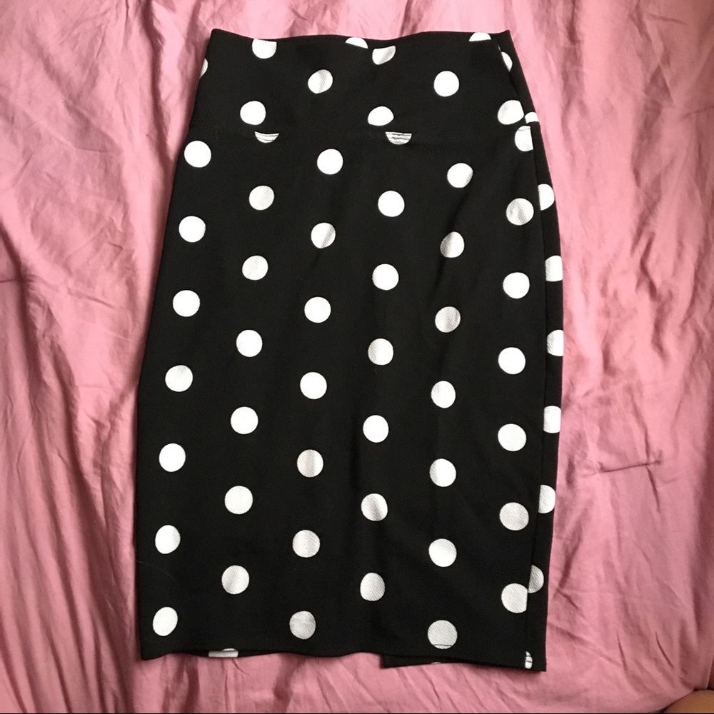 Polka dot pencil skirt
